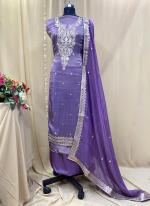 Shimmer Silk Purple Party Wear Hand Work Salwaar Suit